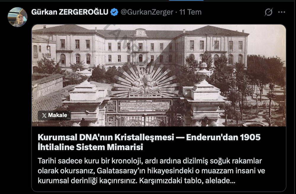Galatasaray tarihi araştırmasından bir kesit